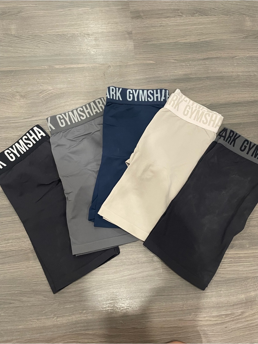 Gymshark Biker Shorts Pack in Black, Gray, Navy, Cream